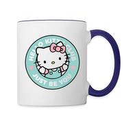 Spreadshirt Hello Kitty Just Be You Hello Kitty Club Mug Bicolore, taille unique, blanc/bleu cobalt
