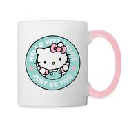 Spreadshirt Hello Kitty Just Be You Hello Kitty Club Mug Bicolore, taille unique, blanc/rose