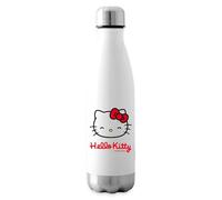 Spreadshirt Hello Kitty Souriante Avec Le Lettrage Hello Kitty Bouteille Isotherme, 500 ml, blanc