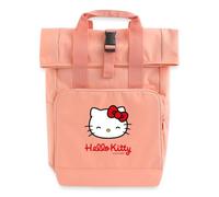 Spreadshirt Hello Kitty Souriante Avec Le Lettrage Hello Kitty Sac À Dos À Rabat Enroulable avec Deux Poignées, taille unique, rose liberty