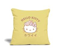 Spreadshirt Hello Kitty Styles Kawaii avec des Étoiles Housse De Coussin Décorative 45 x 45 cm, Taille Unique, Jaune délavé