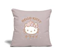 Spreadshirt Hello Kitty Styles Kawaii avec des Étoiles Housse De Coussin Décorative 45 x 45 cm, Taille Unique, Taupe Clair
