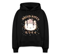 Spreadshirt Hello Kitty Styles Kawaii avec des Étoiles Sweat à Capuche Bio Coupe Boxy, M, Noir