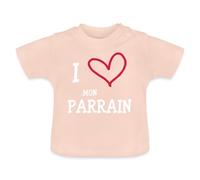 Spreadshirt I Love Mon Parrain T Shirt Bébé Bio, 18-24 Mois, Rose Cristal