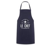Spreadshirt Ici C'est Moi Le Chef Du Barbecue Idée Cadeau Tablier Cuisine, taille unique, marine