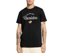 Spreadshirt Ici on Dit Chocolatine Humour Cadeau Pain Au Chocolat T-Shirt Premium Homme, M, Noir