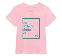Spreadshirt Idée Cadeau Bébé T Shirt Personnalisé en Coton Bio pour Bébé, Créez Votre Propre Flocage Texte ou Photo, 18-24 Mois, Rose pâle