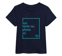 Spreadshirt Idée Cadeau Bébé T Shirt Personnalisé en Coton Bio pour Bébé, Créez Votre Propre Flocage Texte ou Photo, 6-12 Mois, Marine