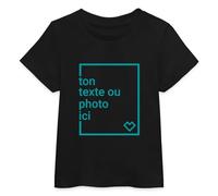 Spreadshirt Idée Cadeau Bébé T Shirt Personnalisé en Coton Bio pour Bébé, Créez Votre Propre Flocage Texte ou Photo, 6-12 Mois, Noir