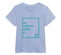 Spreadshirt Idée Cadeau Bébé T Shirt Personnalisé en Coton Bio pour Bébé, Créez Votre Propre Flocage Texte ou Photo, 6-12 Mois, Ciel