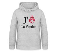 Spreadshirt J’Aime La Vendée Cœur Vendéen Cadeau Vendée Sweat À Capuche Femme, L, Gris Clair chiné