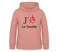 Spreadshirt J’Aime La Vendée Cœur Vendéen Cadeau Vendée Sweat À Capuche Femme, M, Rose poudré