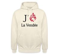 Spreadshirt J’Aime La Vendée Cœur Vendéen Cadeau Vendée Sweat À Capuche Unisexe, L, Vanille