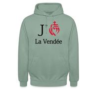 Spreadshirt J’Aime La Vendée Cœur Vendéen Cadeau Vendée Sweat À Capuche Unisexe, L, Vert-de-Gris