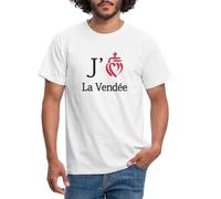 Spreadshirt J’Aime La Vendée Cœur Vendéen Cadeau Vendée T Shirt Homme, L, Blanc