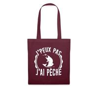 Spreadshirt J’Peux Pas J’Ai Pêche Humour Pêche Cadeau Pêcheur Tote Bag, taille unique, bordeaux