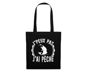 Spreadshirt J’Peux Pas J’Ai Pêche Humour Pêche Cadeau Pêcheur Tote Bag, taille unique, noir