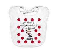 Spreadshirt® J'ai Franchi Mon Premier Col Bavoir Bio Bébé, blanc