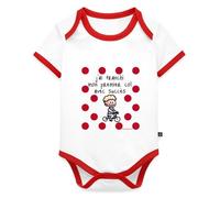 Spreadshirt J'ai Franchi Mon Premier Col Body Bébé Bio Manches Courtes Contrasté, 86 (12-18 mois), blanc/rouge
