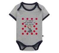 Spreadshirt J'ai Franchi Mon Premier Col Body Bébé Bio Manches Courtes Contrasté, 92 (1,5-2 ans), gris/marine