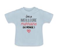 Spreadshirt J'Ai La Meilleure Marraine du Monde T-Shirt Bio Bébé, 18-24 Mois, Bleu Clair