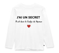 Spreadshirt J'Ai Un Secret Annonce Grossesse Futur Bébé T Shirt Manches Longues Enfant Premium, 98/104 (2 Ans), Blanc