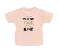Spreadshirt J'Ai Une Marraine Cinglée Cadeau Marraine Humour Famille T Shirt Bébé Bio, 3-6 Mois, Rose Cristal