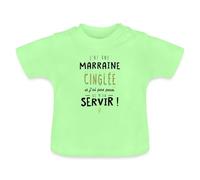 Spreadshirt J'Ai Une Marraine Cinglée Cadeau Marraine Humour Famille T-Shirt Bio Bébé, 3-6 Mois, Vert Menthe