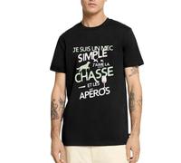 Spreadshirt J'aime La Chasse Et Les Apéros T Shirt Homme Premium, 3XL, Noir