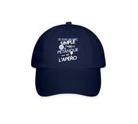 Spreadshirt J'aime La Pétanque Et L'Apéro Boules Bouliste Casquette Classique, Taille Unique, Bleu/Bleu