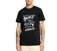 Spreadshirt J'aime Le Rugby Et L'Apéro T Shirt Homme Premium, XL, Noir