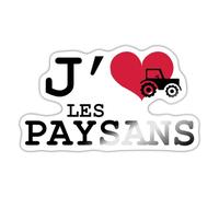 Spreadshirt J'aime les Paysans Je Suis Avec des Agriculteurs Autocollant Sticker, 10 x 10 cm, blanc brillant
