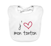 Spreadshirt J'Aime Mon Tonton Cadeau Meilleur Tonton Bavoir Bébé Bio