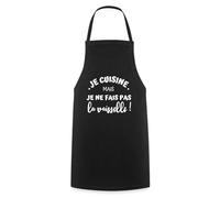 Spreadshirt Je Cuisine Mais Je Ne Fais Pas La Vaisselle Cadeau Humouristique Tablier Cuisine, taille unique, noir