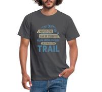 Spreadshirt Je Fais du Trail Running Cadeau Traileur T Shirt Homme, L, Charbon