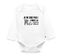 Spreadshirt Je Ne Crie Pas J'Imite La Moto De Papa Cadeau Humour Body Bébé bio manches longues, 56 (0-1 mois), blanc