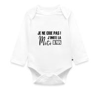 Spreadshirt Je Ne Crie Pas J'Imite La Moto De Papa Cadeau Humour Body Bébé Bio Manches Longues, 74 (6-9 mois), blanc