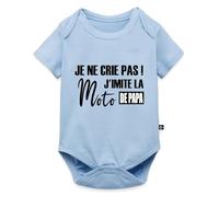 Spreadshirt Je Ne Crie Pas J'Imite La Moto De Papa Cadeau Humour Body Manches Courtes Bébé Bio, 62 (2-3 mois), bleu clair