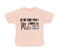 Spreadshirt Je Ne Crie Pas J'Imite La Moto De Papa Cadeau Humour T-Shirt Bio Bébé, 12-18 Mois, Rose Cristal