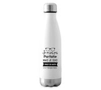 Spreadshirt Je Ne Suis Pas Parfaite Mais Je Suis Prof De Math Cadeau Humour Gourde Isotherme, 500 ml, blanc