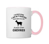 Spreadshirt Je Pense À Mes Chevres Humour Mug Bicolore
