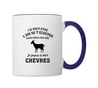 Spreadshirt Je Pense À Mes Chevres Humour Mug Bicolore