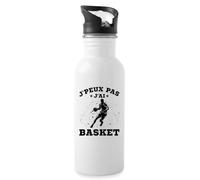 Spreadshirt Je Peux Pas J'ai Basket Sport Cadeau Drôle Gourde avec paille intégrée, 600 ml, blanc