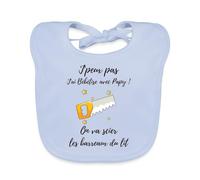 Spreadshirt® Je Peux Pas J'Ai Bêtise (Bébétise) avec Papy Bavoir Bio Bébé, bleu ciel