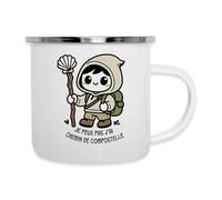 Spreadshirt Je Peux Pas J'Ai Chemin de Compostelle Cadeau Randonneur Mug Camping Émaillée, taille unique, blanc