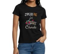 Spreadshirt Je Peux Pas J'Ai Chorale Slogan Humour Choristes Cadeau T Shirt Femme, XL, Noir