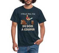Spreadshirt Je Peux Pas J'Ai du Bois À Couper Citation Drôle Bûcheron T Shirt Homme, XL, Marine