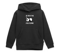 Spreadshirt Je Peux Pas J'Ai La Flemme - Cadeau Humoristique pour Grincheux avec Panda Mignon Sweat À Capuche Enfant Premium, 158/164 (12 Ans), Noir