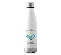 Spreadshirt Je Peux Pas J'ai Padel Humour Sport Citation Drole Gourde Isotherme, 500 ml, blanc
