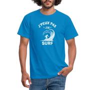 Spreadshirt Je Peux Pas J'Ai Surf Humour Vague T Shirt Homme, L, Bleu Royal